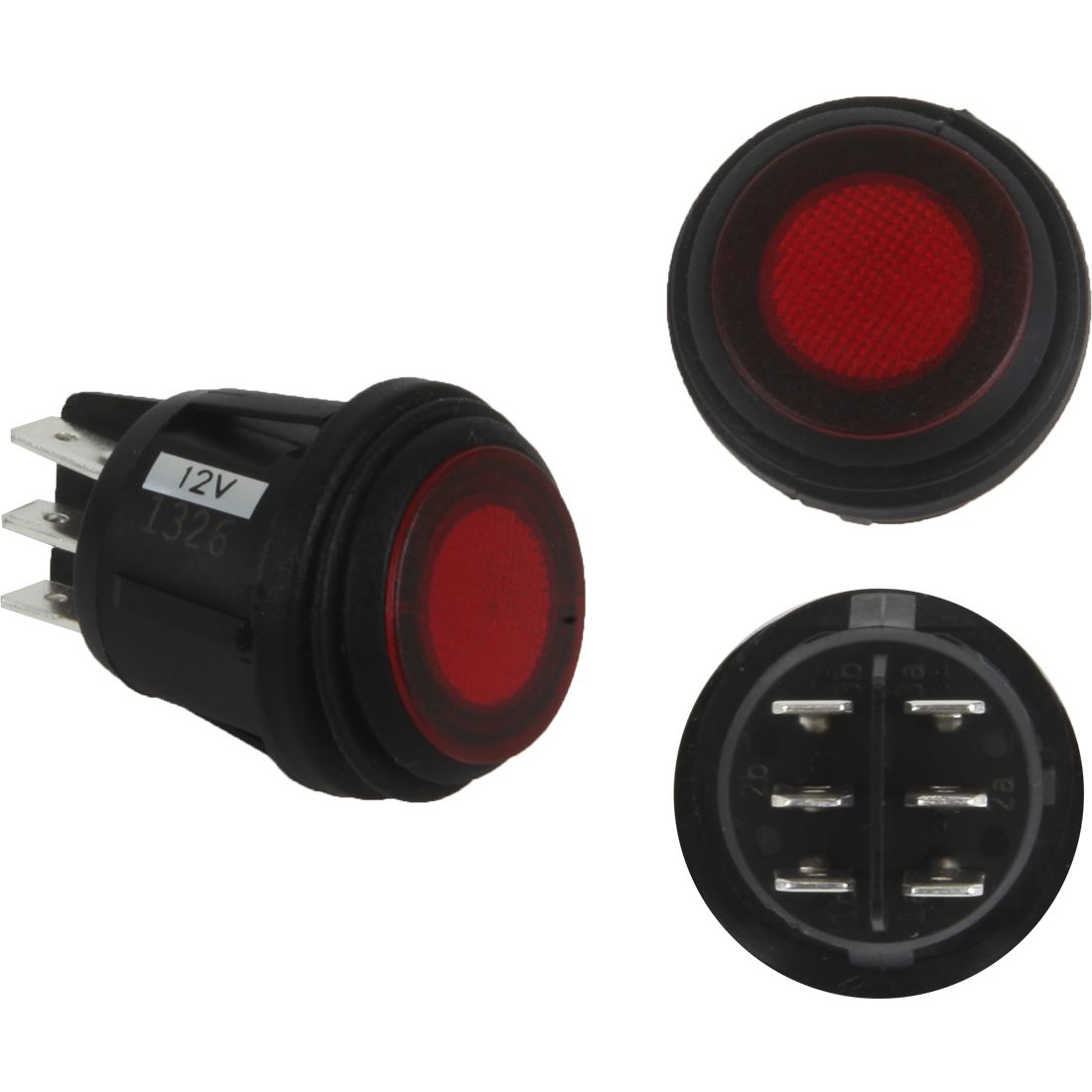 Rigid Industries - 40181 - Electrical Switch - 3 Position Rocker Switch Red