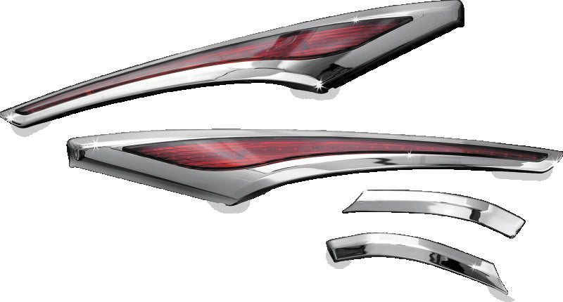 Kuryakyn LED Saddlebag Accent Swoops Chrome for 2012-2017 Honda Gold Wing GL1800