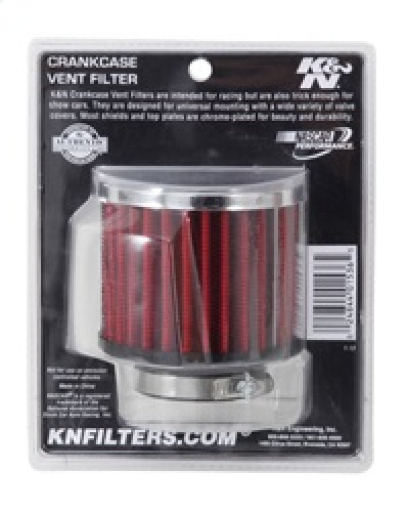 K&N Engineering 62-1460 Chrome Crankcase Vent Filter with 1.5-Inch Flange
