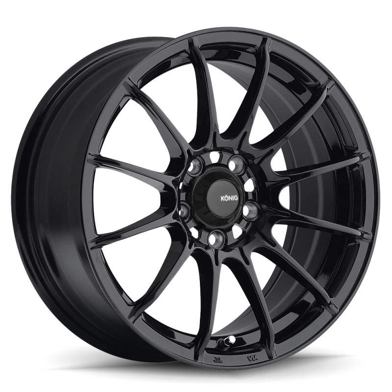Konig Dial In 15x8 Wheel, 4x100 Bolt Pattern, +25 Offset, Gloss Black