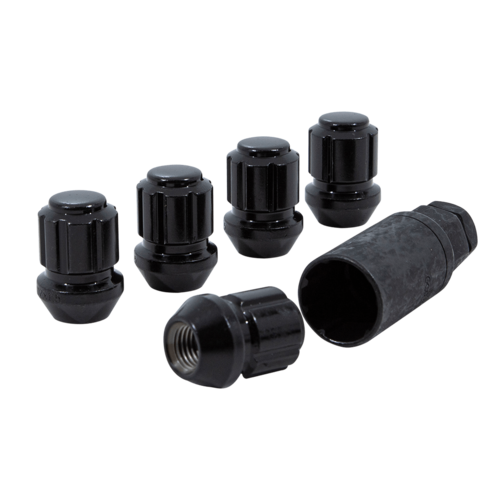 Gorilla Automotive Factory Style Locking Lug Nuts 12mm x 1.50 Black 5-Pack for Ford and GM