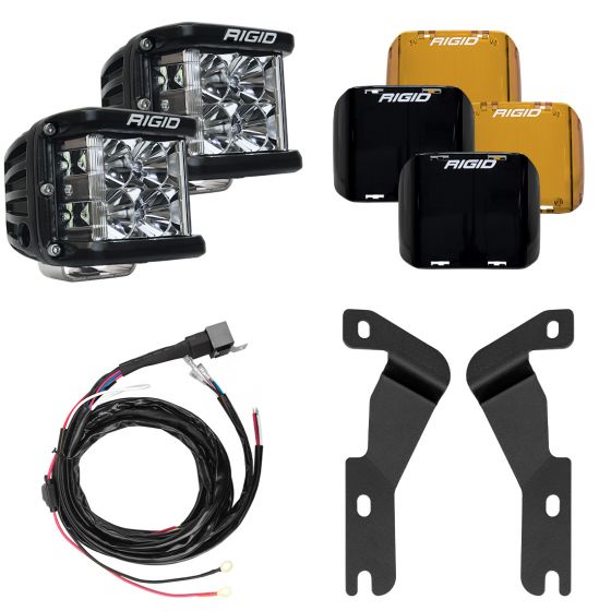 Rigid Industries - 46707 - LED Light Pods - 2016-2020 Toyota Tacoma A-Pillar Light Kit, Includes D-SS Flood