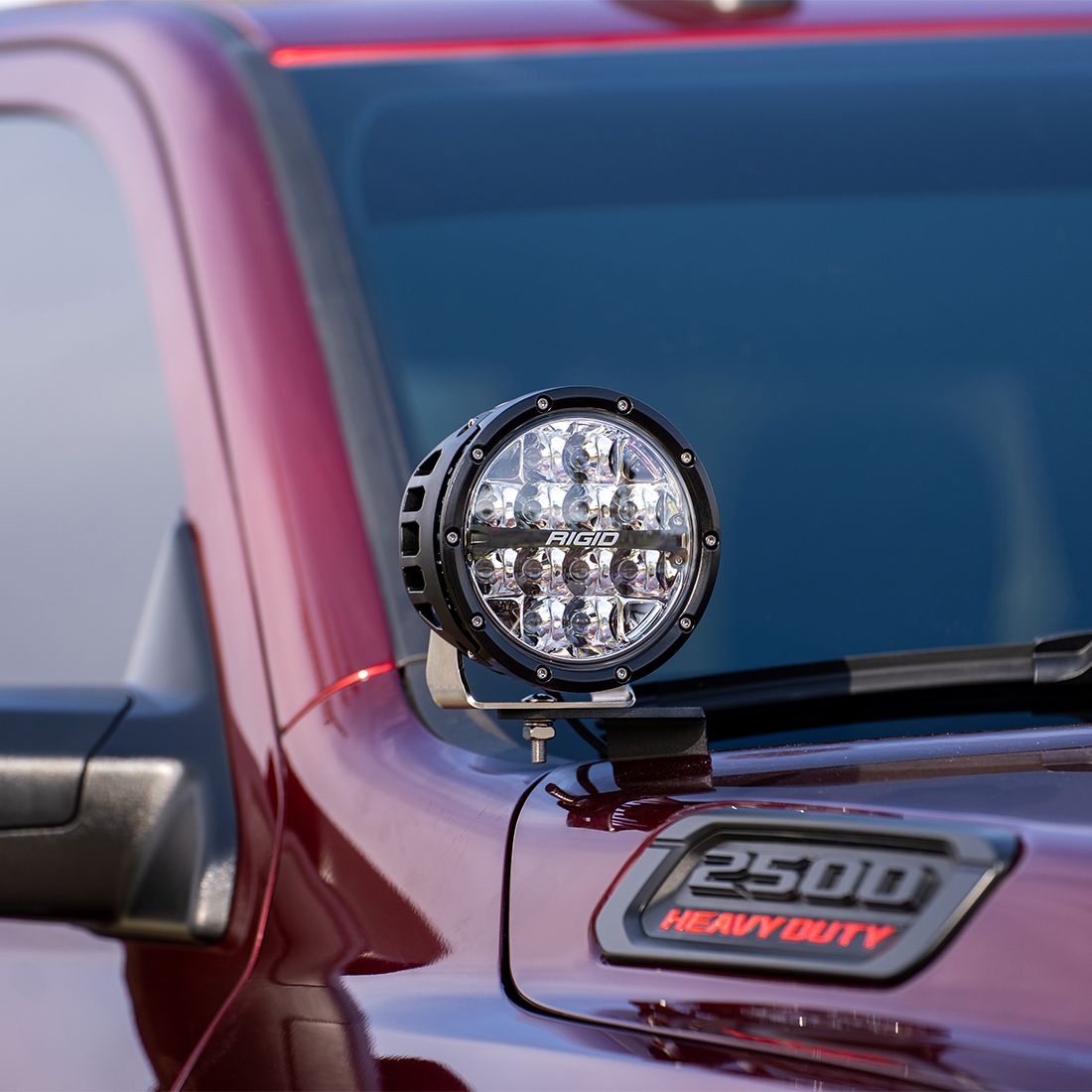 Rigid Industries - 46720 - LED Light Pods - 2019-Present Dodge RAM 2500/3500 A-Pillar 6 Inch 360-Series LED Light Kit