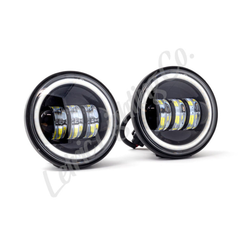 Letric Lighting 4.5-Inch Black Passing Lamps with Halo, Part Number letLLC-LPL-BH
