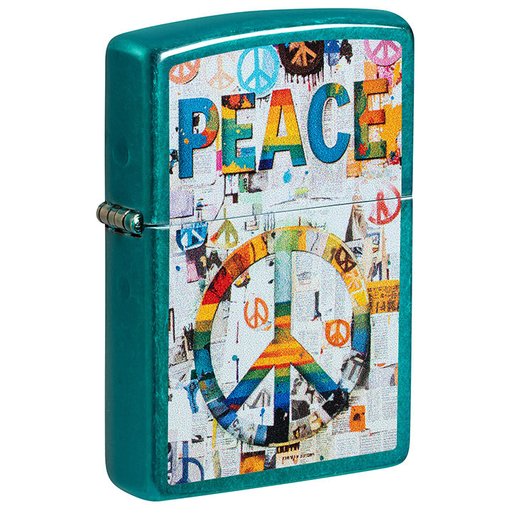 Zippo Windproof Lighter Peace Color Image in Candy Teal