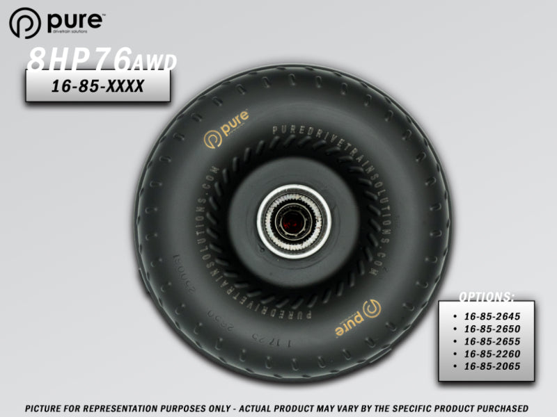Pure Drivetrain Solutions 8HP76 High Performance Billet Race Torque Converter with 26/50 Stator for AWD Vehicles