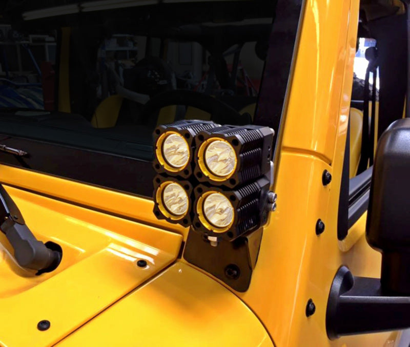 KC HiLiTES 7316 A-Pillar Windshield Light Mount Brackets for 2007-2018 Jeep Wrangler JK
