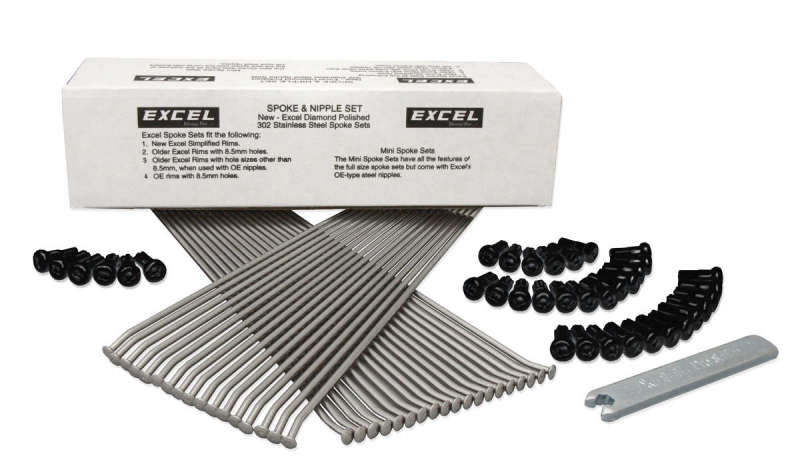 Excel excXS9-11207K Front Spoke and Black Nipple Set with Wrench