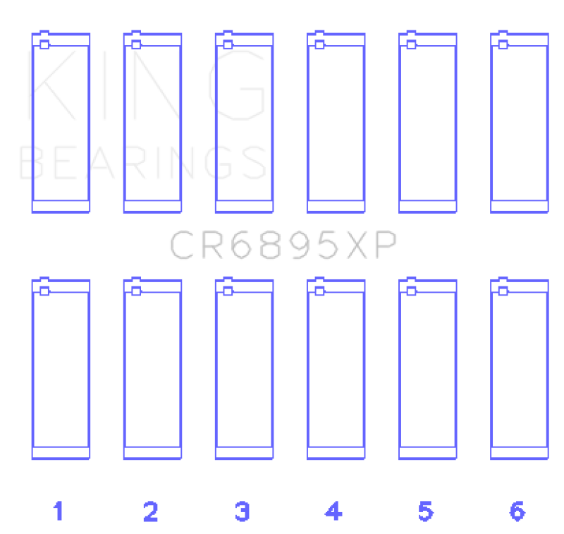 King Engine Bearings CR6895XPSTDX Tri-Metal Connecting Rod Bearing Set for Ford EcoBoost 3.5L V6, STDX
