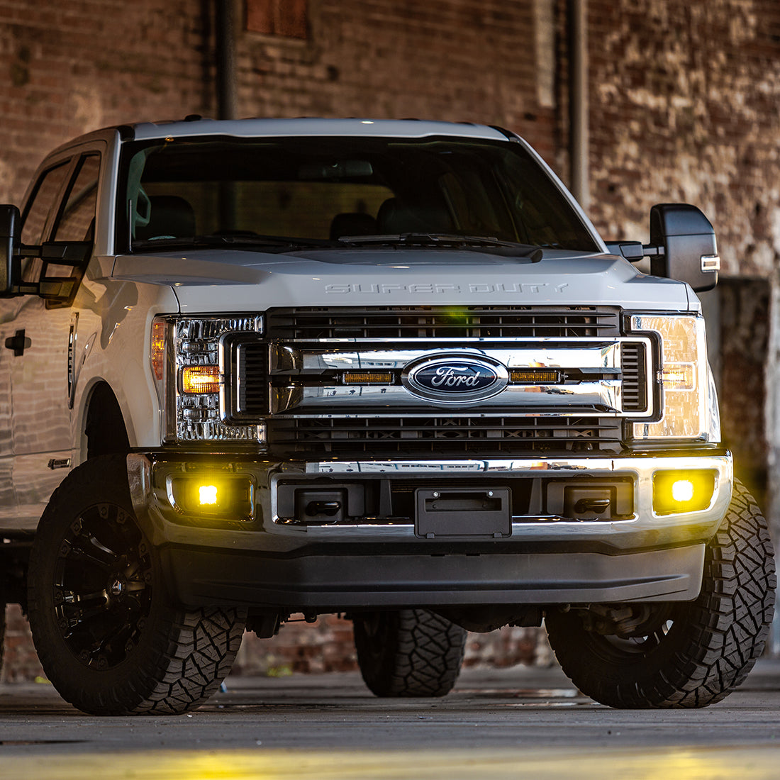 Rigid Industries - 504816 - Fog Lights - SAE J583 Compliant Selective Yellow Fog Light Pair D-Series Pro Street Legal Surface Mount