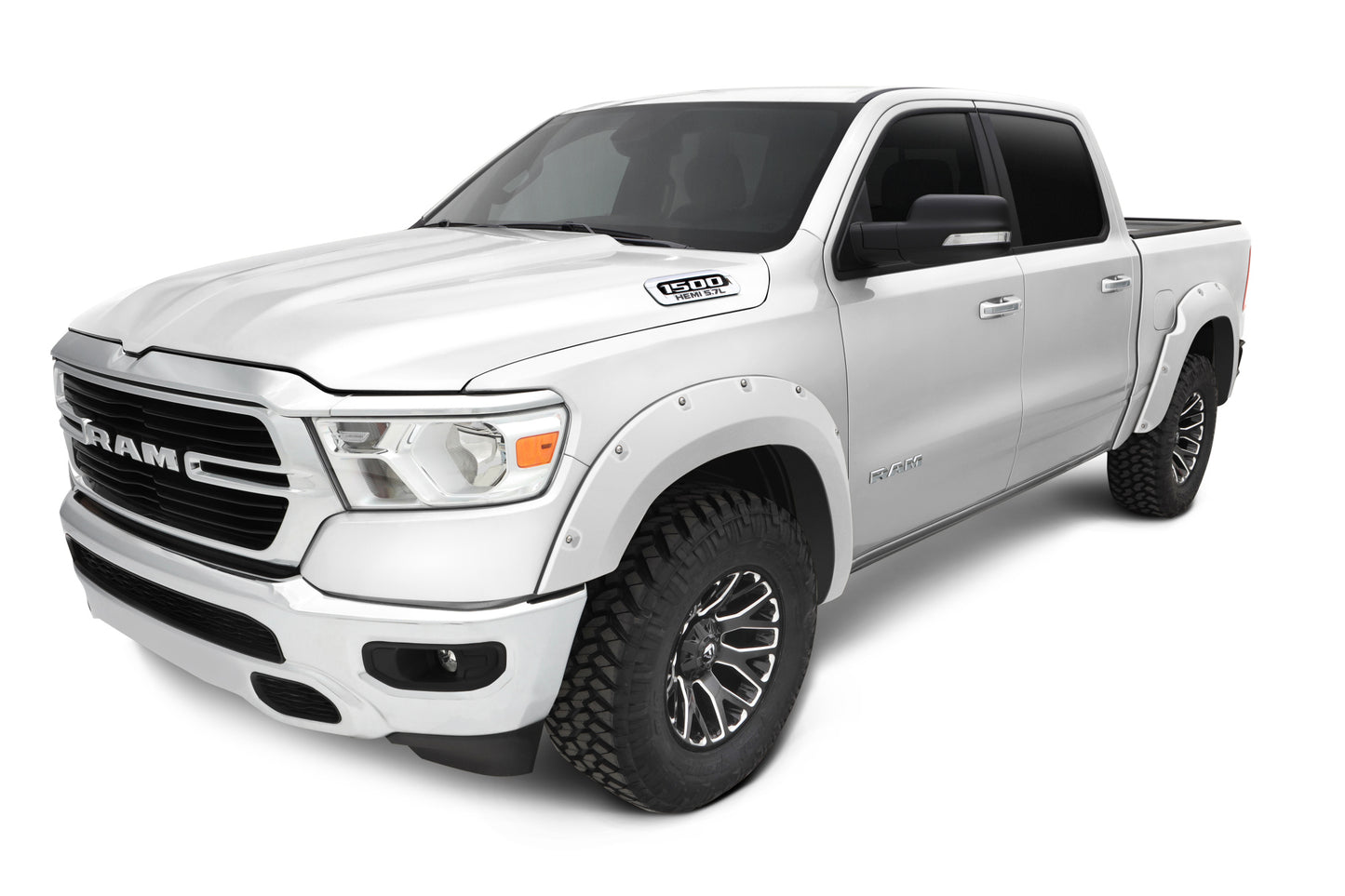 Bushwacker - 50915-15 - Fender Flare - 50915-15 Fender Flares Pocket Style-Color Bright White Clear Coat Smooth Finish 4 Pc - P/N: 50915-15