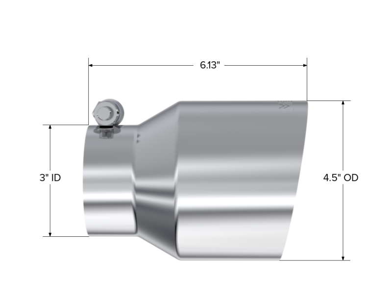 MBRP Armor Pro T5180 Universal Exhaust Tip, 3-Inch Inlet, 4.5-Inch Outlet, Angle Cut