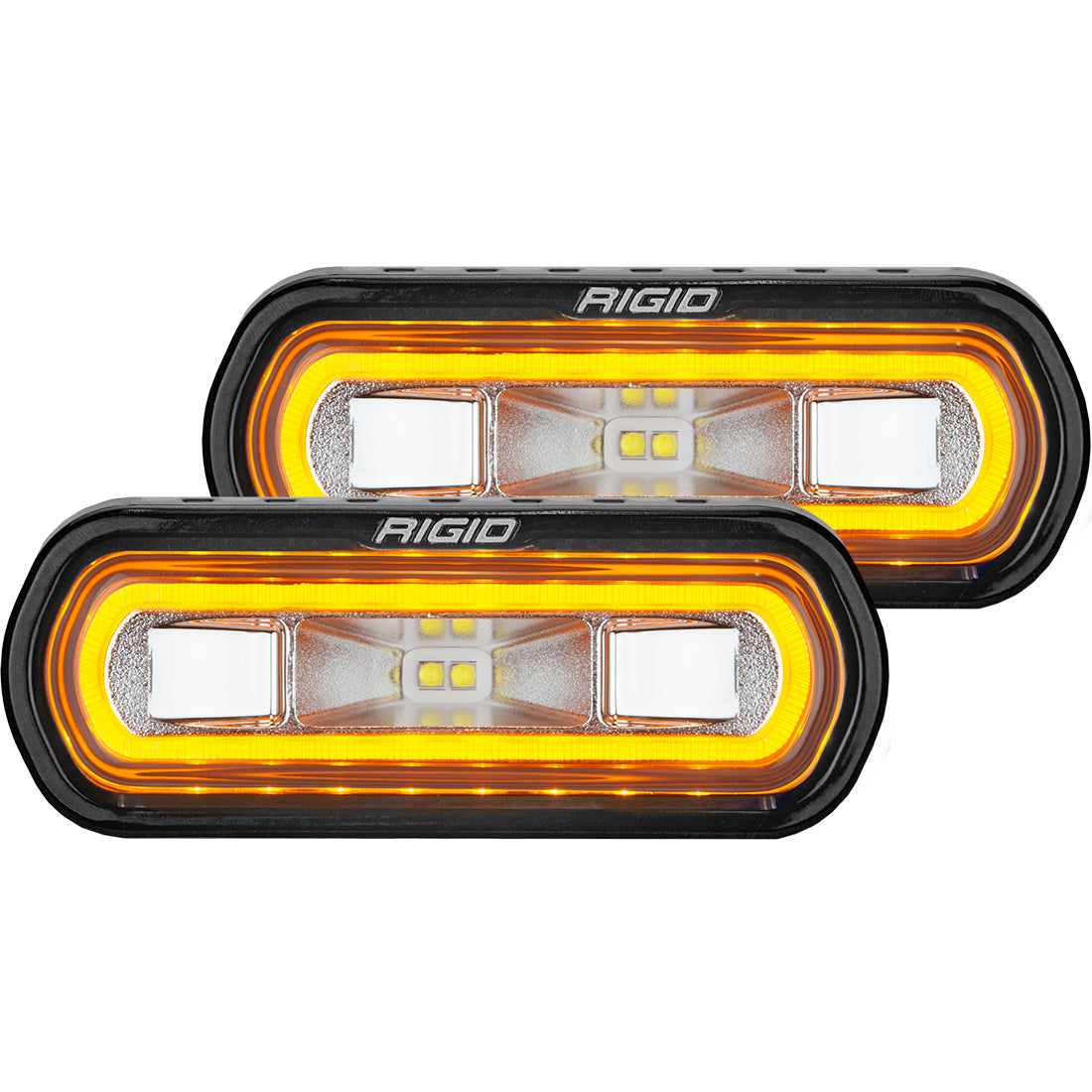 Rigid Industries - 53122 - LED Light Pods - SR-L Series Off-Road Spreader Pod 3 Wire Surface Mount with Red Halo Pair