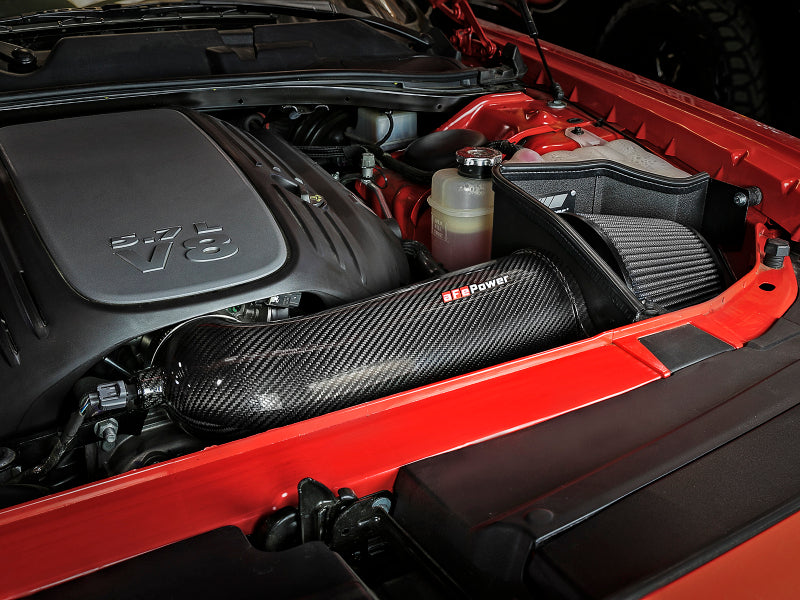 aFe POWER Magnum FORCE Track Series Carbon Fiber Cold Air Intake with Pro DRY S Filter for Dodge Challenger, Charger and Chrysler 300C 5.7L HEMI - 51-12162-C