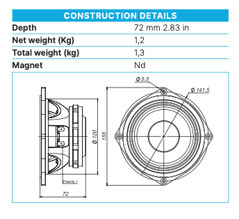 Beyma 5G40Nd/N - 5" Low-Mid Frequency Loudspeaker