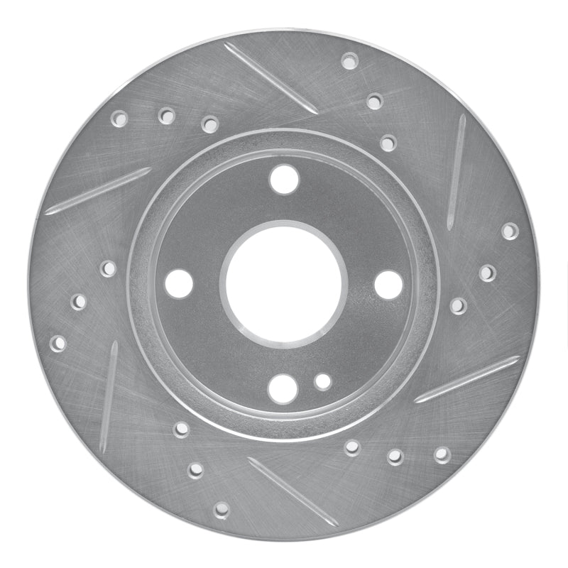 R1 Concepts RNC631-80022L Front Left Drilled and Slotted Silver Brake Rotor for 1990-1993 Mazda Miata