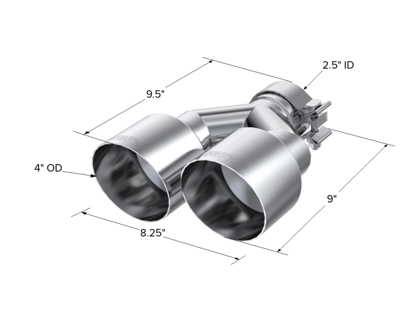 MBRP T5177 Armor Pro T304 Stainless Steel Dual Exhaust Tip, 2.5-Inch Inlet and 4-Inch Outlet