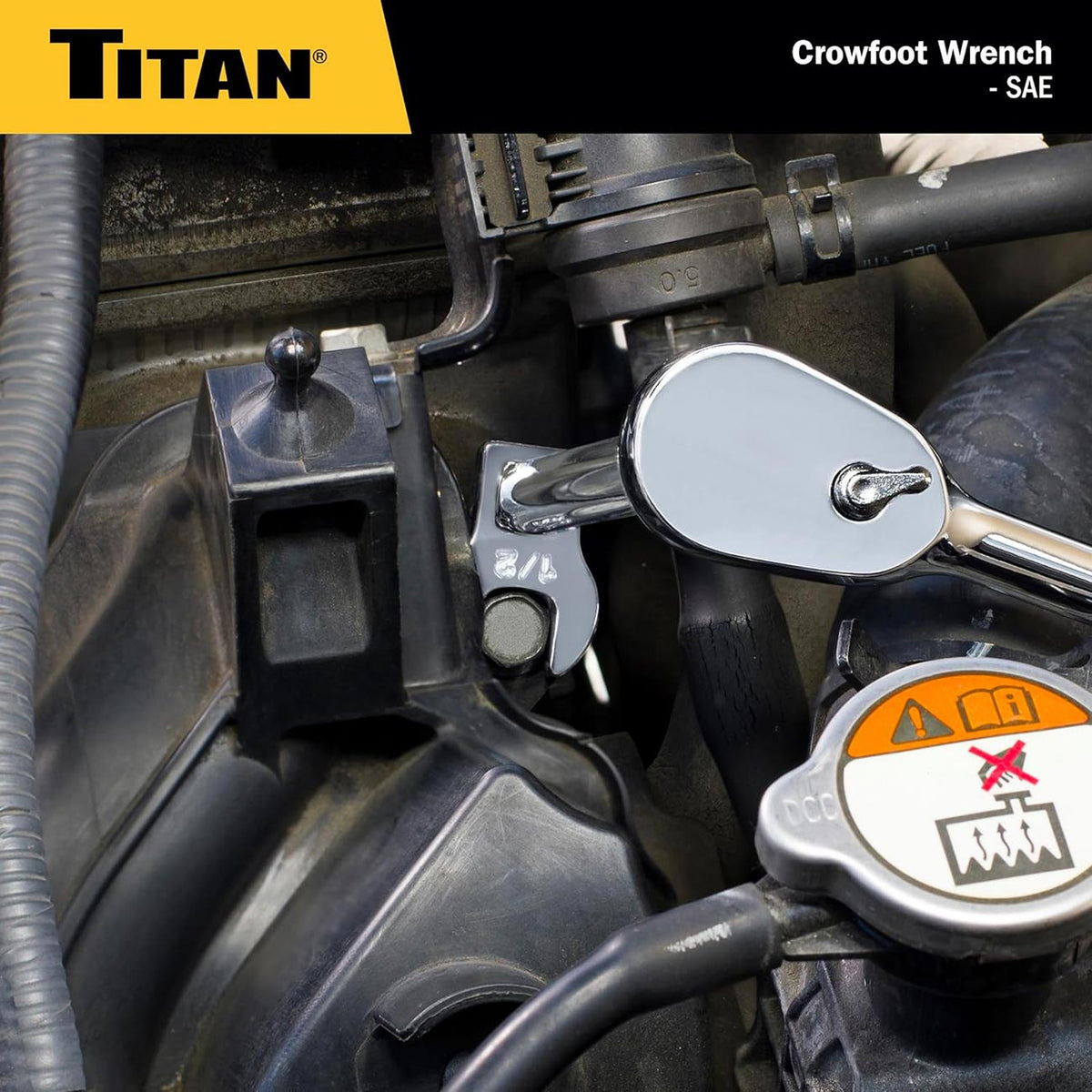 Titan 1/2-Inch Drive SAE Crowfoot Wrench, 1-1/4-Inch