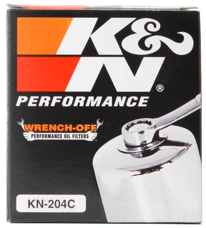 K&N Engineering KN-204C Chrome Powersports Oil Filter for Honda, Kawasaki, Arctic Cat, Suzuki, Triumph and Yamaha