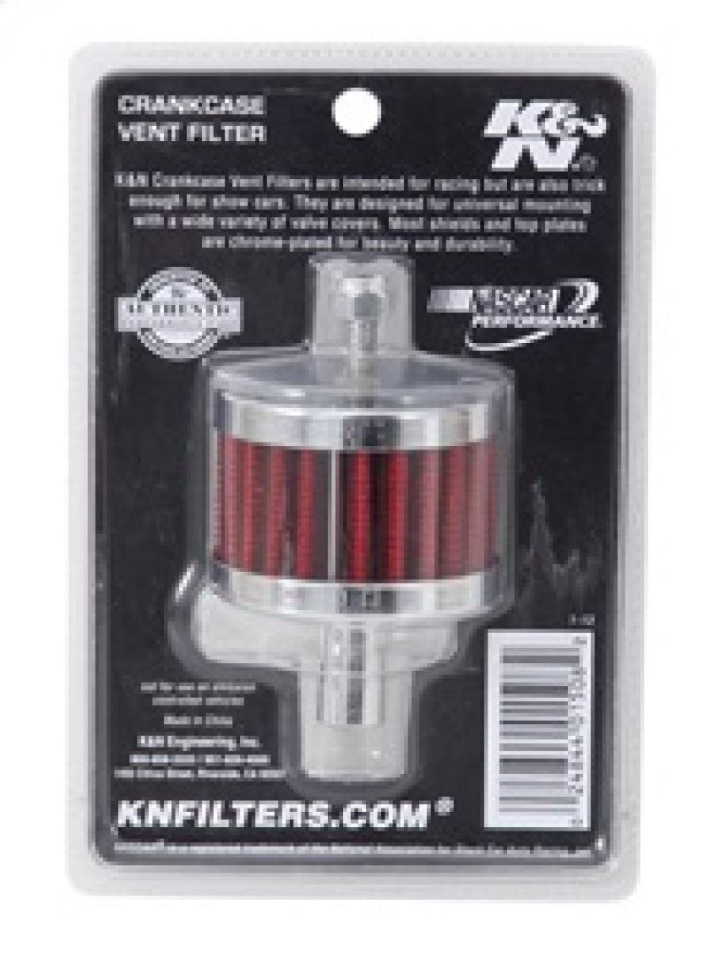 K&N Engineering 62-1100 Chrome Steel Base Crankcase Vent Filter