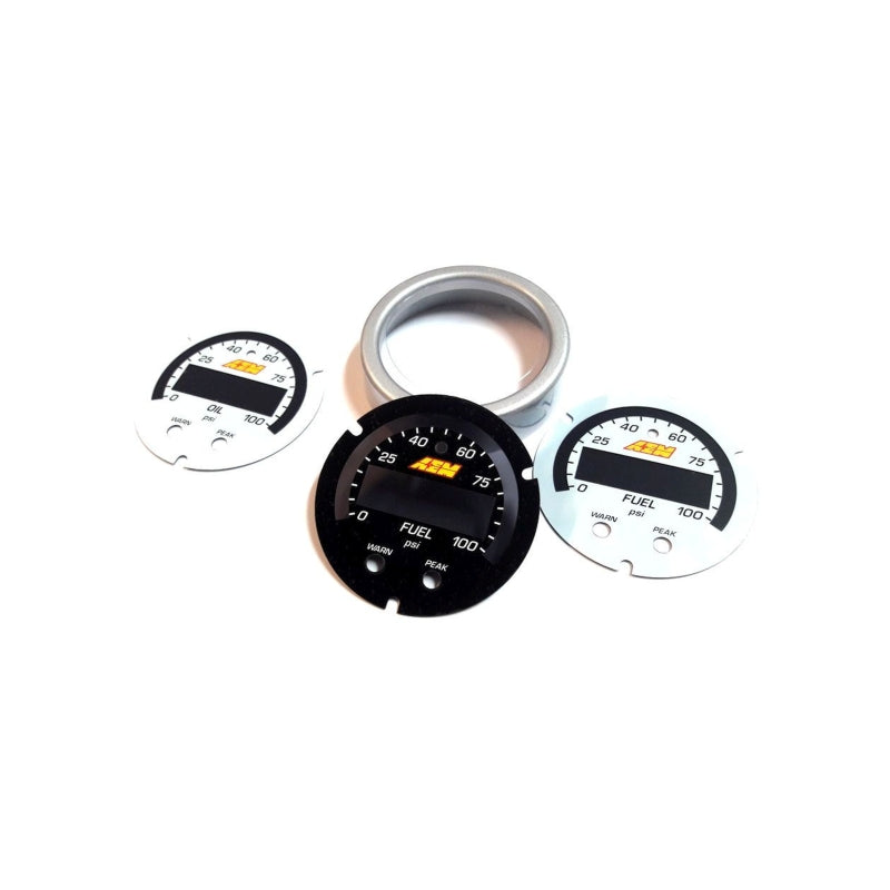 AEM X-Series 0-100 PSI Pressure Gauge Accessory Kit, Silver Bezel, Part AEM 30-0301-ACC