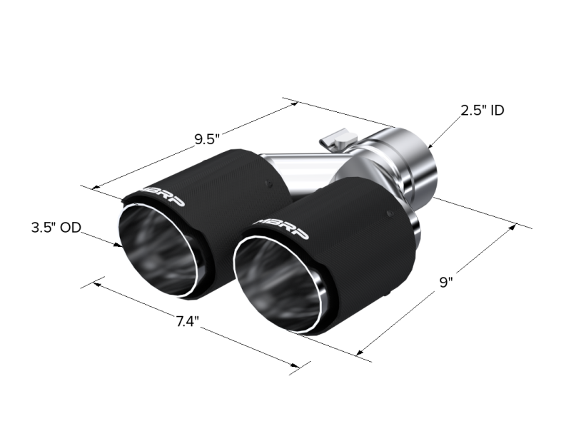 MBRP T5170CF Universal Carbon Fiber Dual Exhaust Tip, 2.5-Inch Inlet and Dual 3.5-Inch Outlets