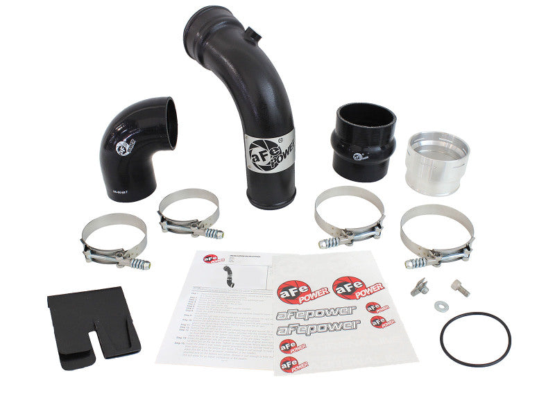 aFe BladeRunner 3-Inch Aluminum Cold Charge Pipe, Black, Part Number 46-20149-B, for 2011-2016 Ford 6.7L Power Stroke Diesel Trucks