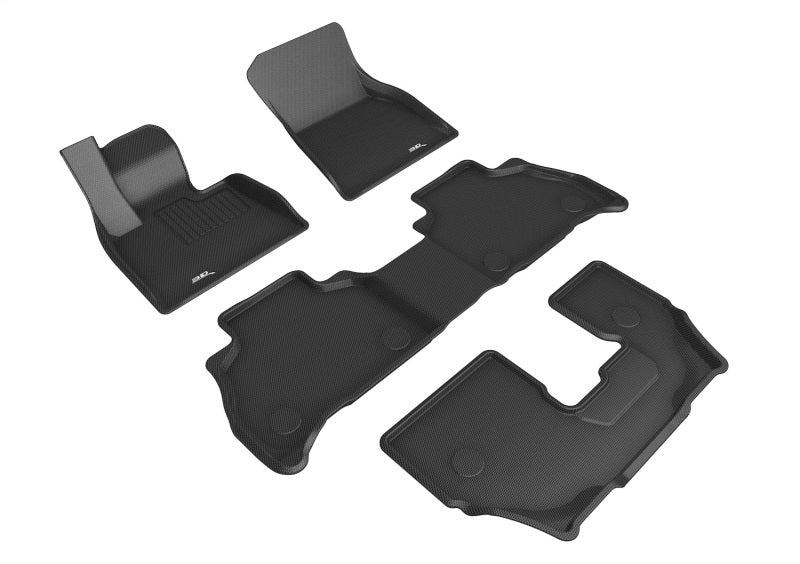 3D MAXpider KAGU Series Custom-Fit Floor Mats for 2019–2022 BMW X7 7-Passenger, Black, Part Number aceL1BM10901509