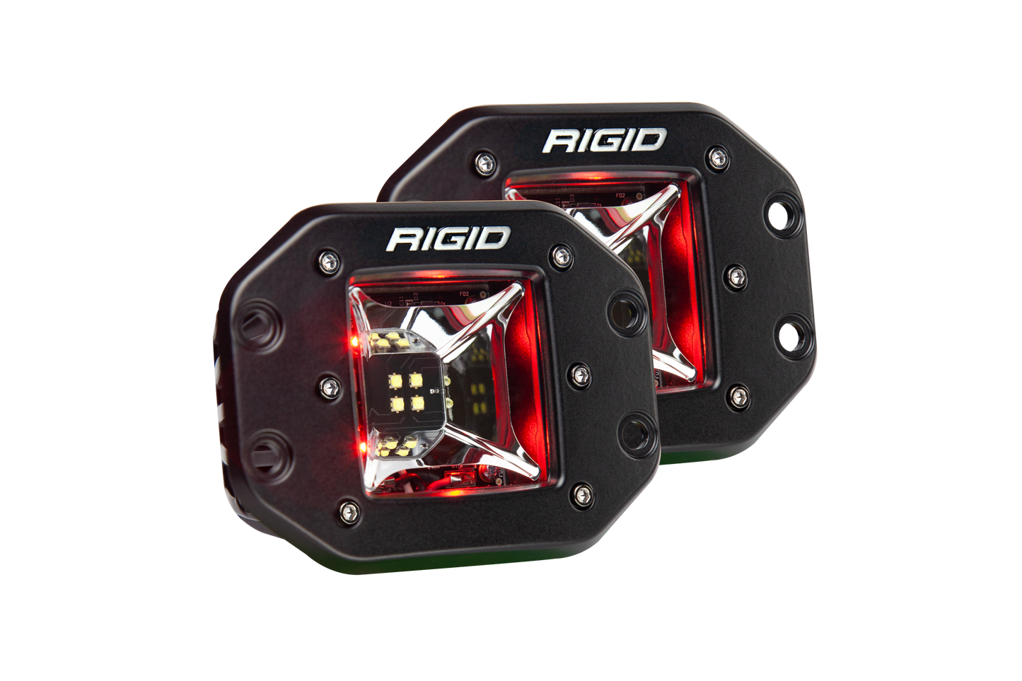 Rigid Industries - 68212 - Auxiliary Light - Scene Red Backlight Flush Mount Pair Radiance