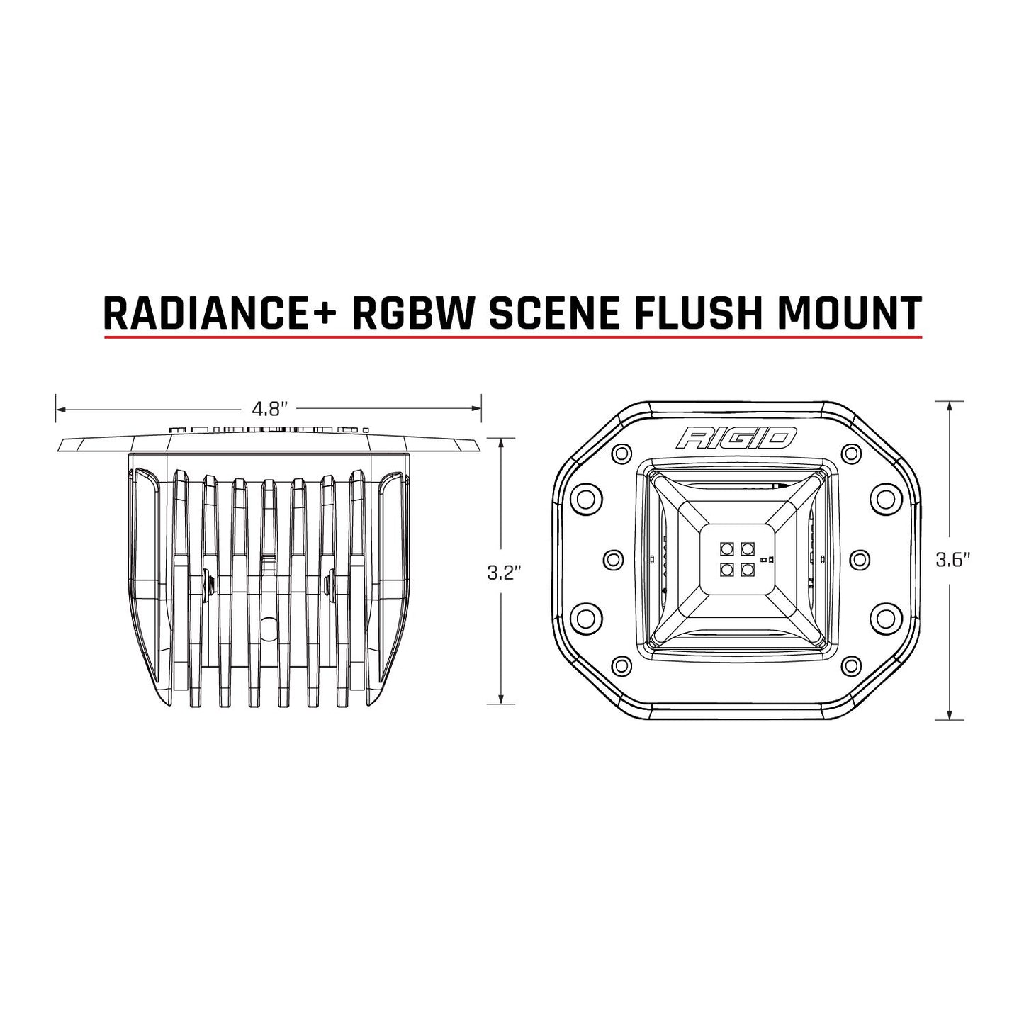 Rigid Industries - 682153 - LED Light Pods - Radiance Plus Scene RGBW Flush Mount Pair