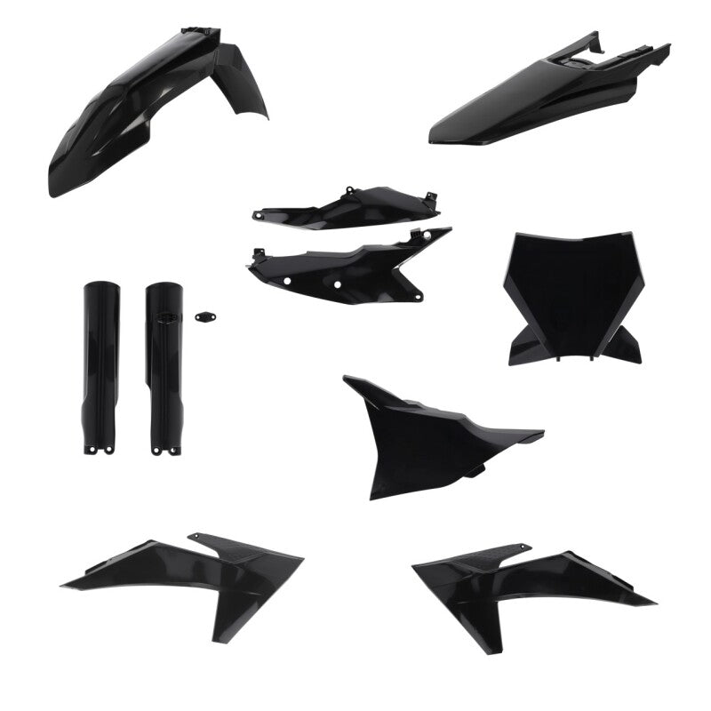 Acerbis Black Plastic Kit for 2023-2024 KTM 125-450 SX, SX-F, XC and XC-F