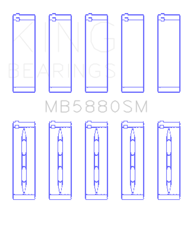 King Engine Bearings MB5880SM VW DKTA EA888 Gen III Main Bearing Set