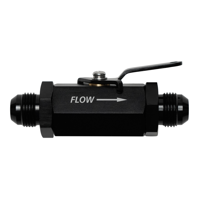 DeatschWerks 6AN Male Shutoff Valve, Black Anodized, Part DWK6-02-0433-B