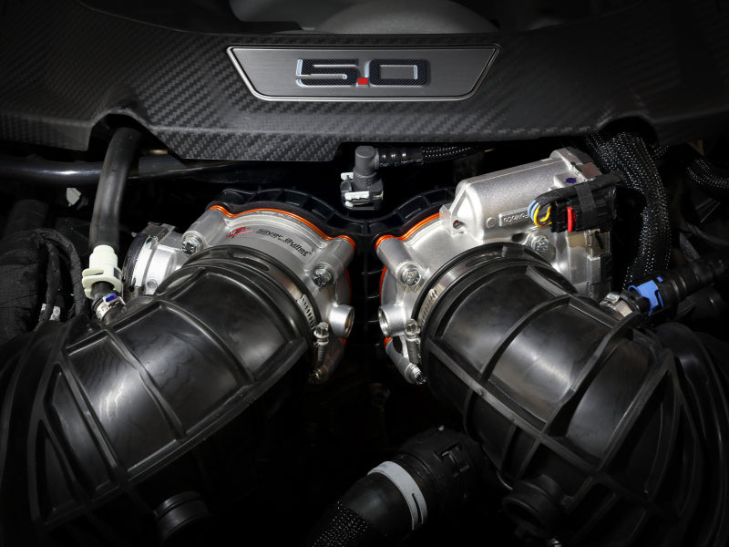 aFe Silver Bullet Throttle Body Spacer Kit for 2024-2026 Ford Mustang GT and Dark Horse 5.0L V8, Part Number 46-33026N