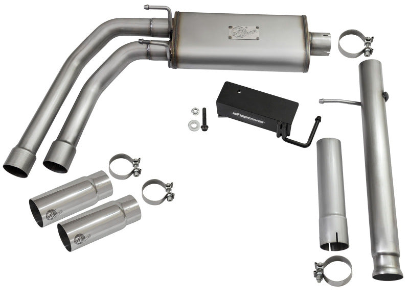 aFe Rebel Series Cat-Back Exhaust System with Polished Tip, Part Number 49-44062-P, for 2009-2018 Chevrolet Silverado and GMC Sierra 1500