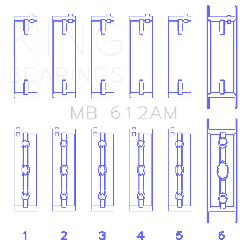 King Engine Bearings MB612AM Volvo 520/B5252 Main Bearing Set, Standard Size