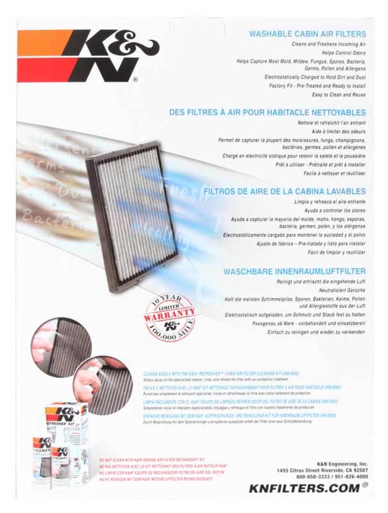 K&N Engineering VF4002 Washable Reusable Cabin Air Filter for Mercedes-Benz Sprinter