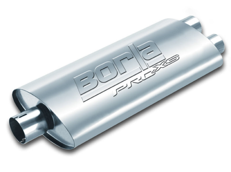 Borla ProXS Universal Muffler BOR400487 – 3-Inch Center Inlet, Dual 2.5-Inch Outlets