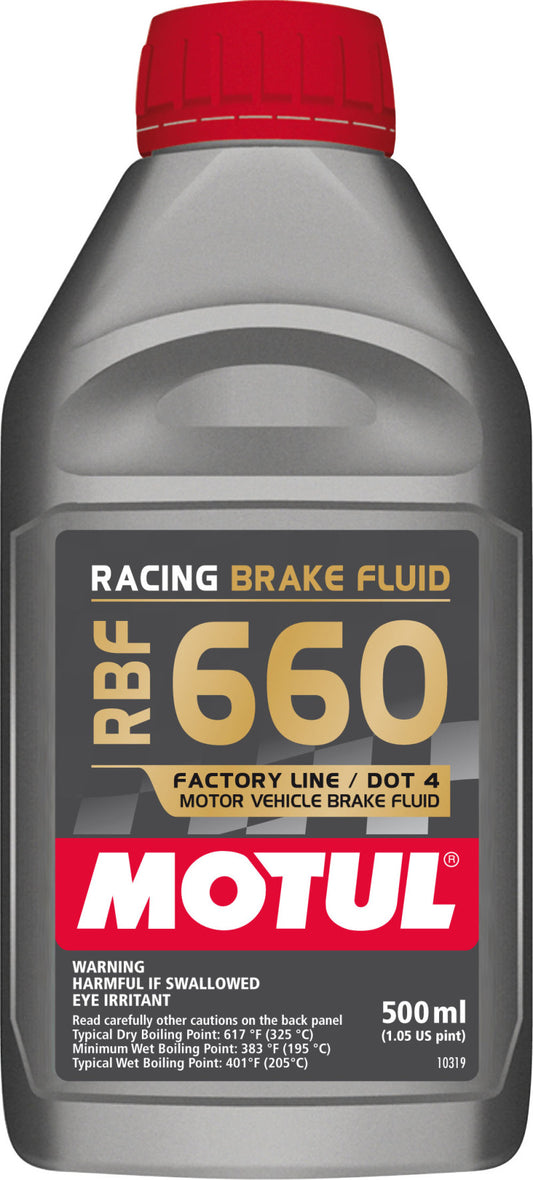 Motul 1/2L Brake Fluid RBF 660 - Racing DOT 4 - Case of 12