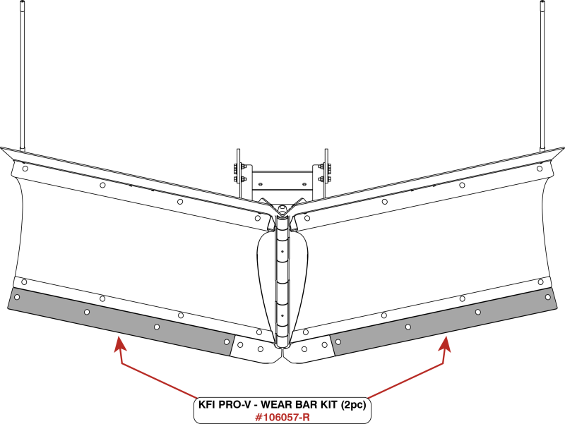 KFI Wear Bar Wing Kit V-Plow, 2-Piece, Part Number KFI106057-R