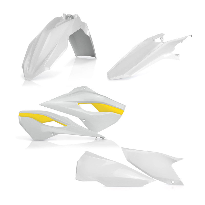 Acerbis White/Yellow Original Plastic Kit for 2015-2016 Husqvarna TE125-300 and FE250-501