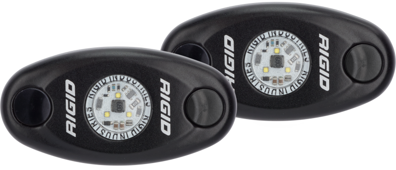Rigid Industries A-Series LED Accessory Light Set of 2, Black, Low Strength Cool White - RIG482033