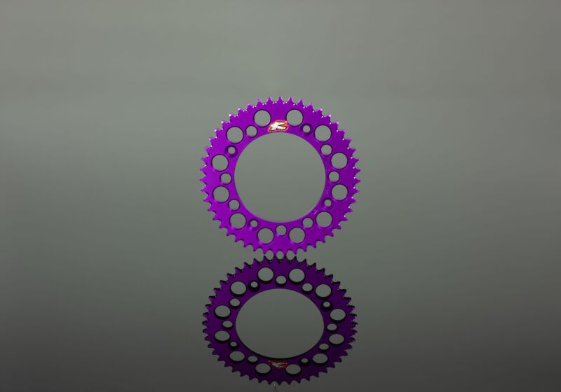 Renthal ren224U-520-49GPPE Rear Sprocket - Grooved Purple, 520-49 Teeth