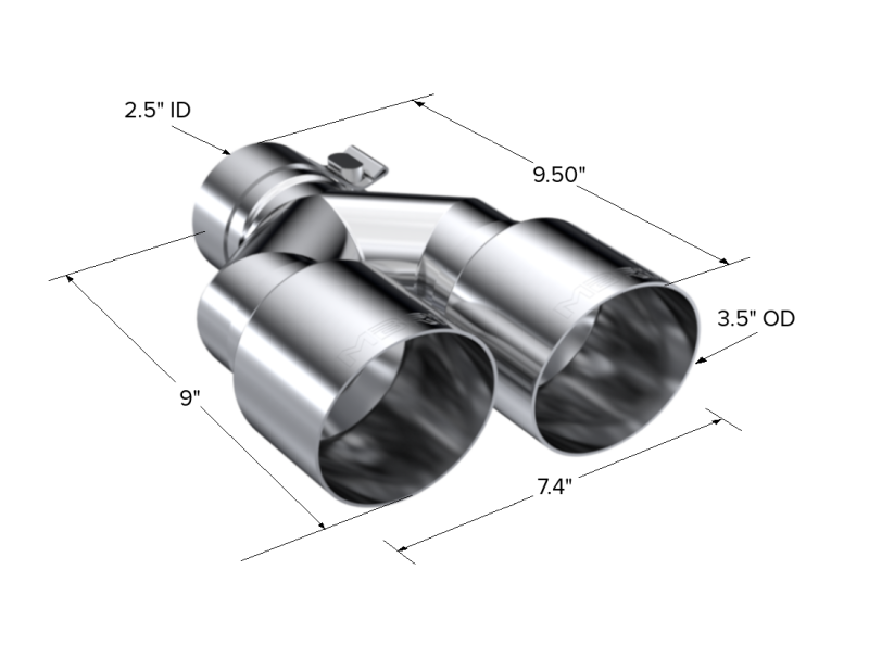 MBRP T5171 Armor Pro Universal T304 Stainless Steel Dual Exhaust Tip