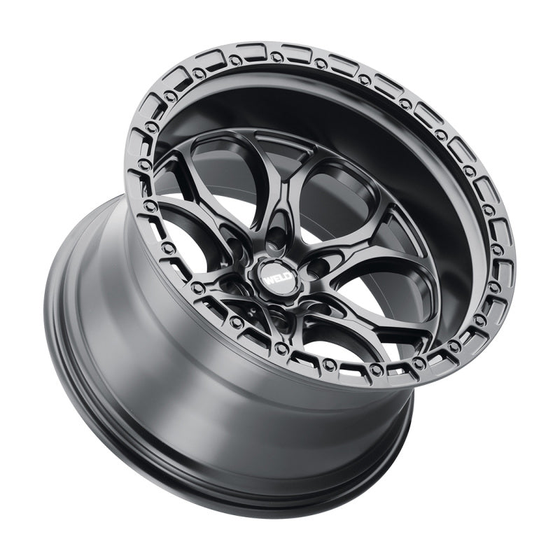 Weld W108 20X9 Ledge 6X139.7 ET20 BS5.75 Satin Black / Black Ring 106.1