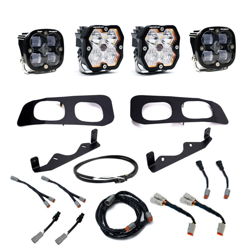 Baja Designs 23-25 Ford Super Duty Squadron Sport/SAE 2.0 Dual Fog Pocket Kit Upfitter - Clear