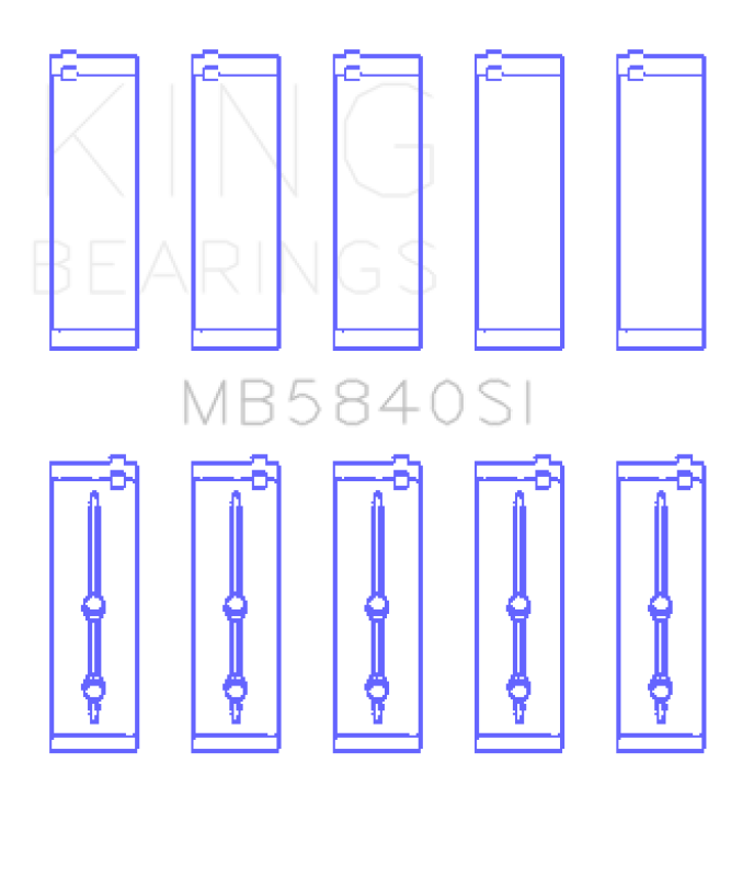 King Engine Bearings MB5840SI0.25 Chrysler/Dodge Gen III HEMI Main Bearing Set