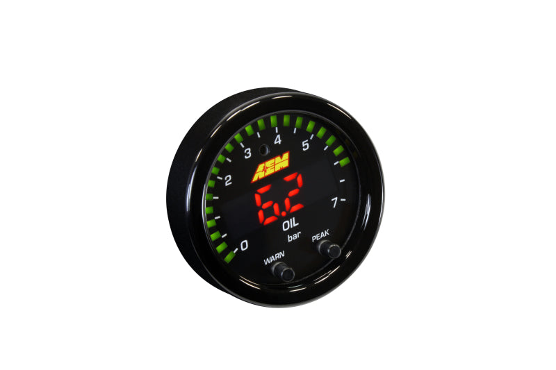 AEM X-Series 0-100 PSI Pressure Gauge Kit, Black Bezel and Oil Faceplate, 30-0301