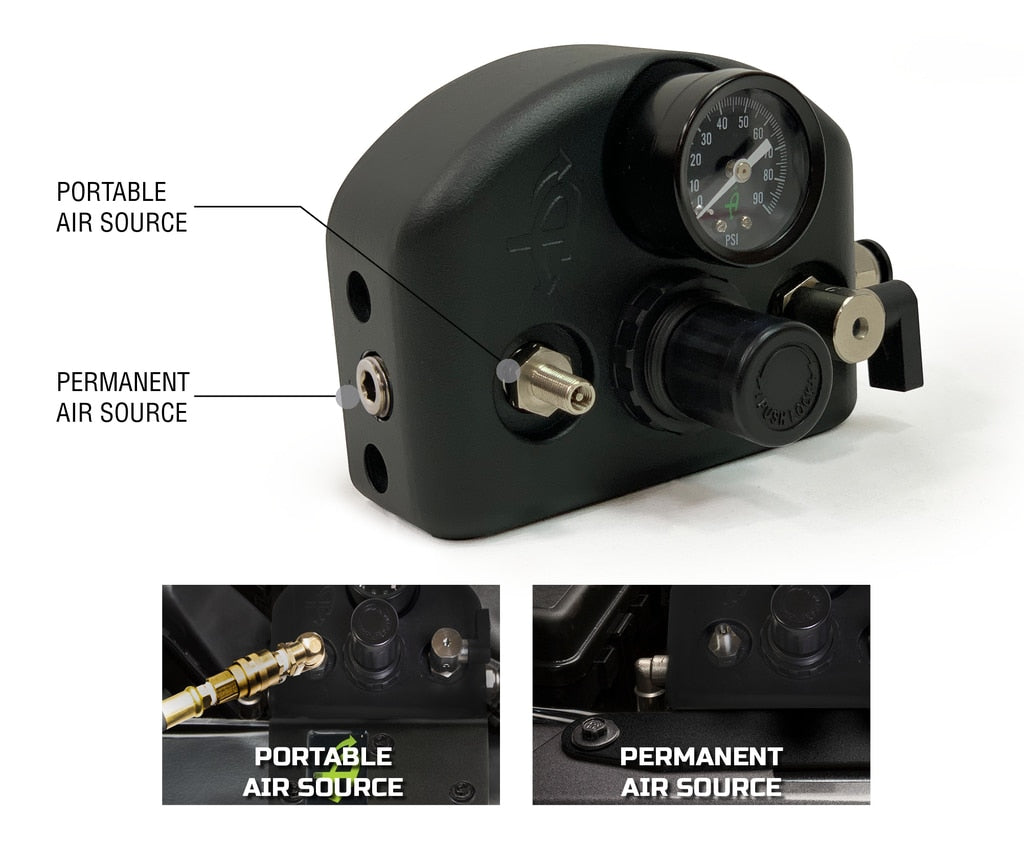 Up Down Air - 88-9999 - Tire Inflator System 4 Tire Universal With Box, Fittings, Hoses and Storage Bag Black