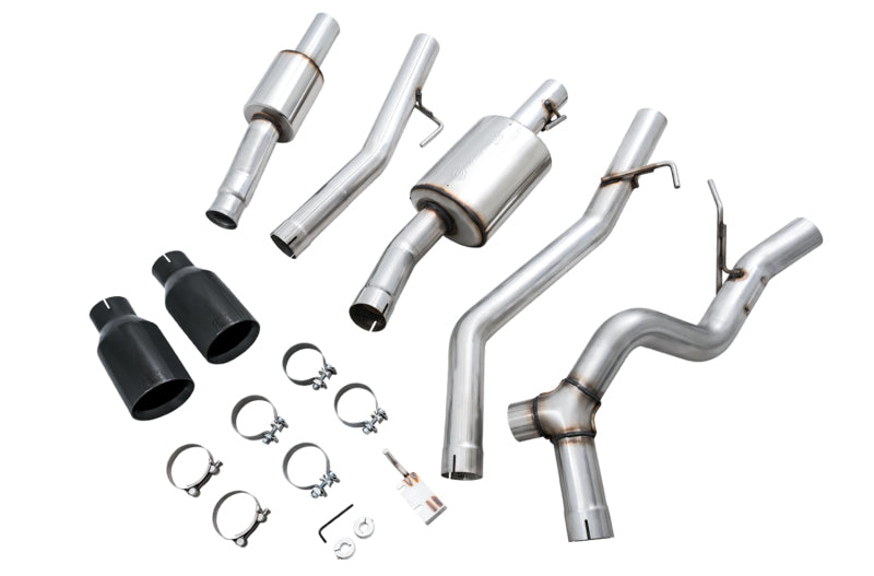 AWE 20-21 Jeep Gladiator JT 3.6L Tread Edition Cat-Back Dual Exhaust - Diamond Black Tip